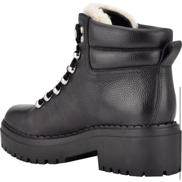 Marc Fisher LTD Nauru Women’s Black Natural Leather Lace Up Bootie Size 7.5 - Picture 4 of 8